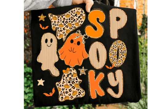 Glitter Leopard Spooky Ghosts 00371