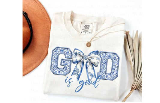 God Is Good Blue Floral Coquette 03568