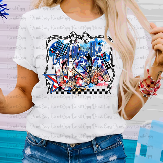 God Bless the USA Checkered Leopard 01853