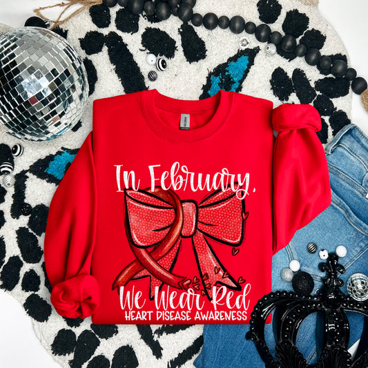 In February We Wear Red Heart Disease Awareness White 02724