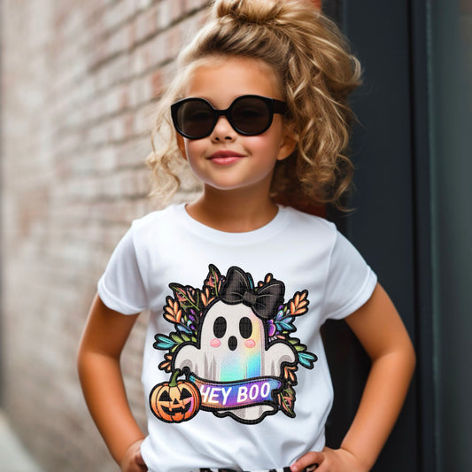 Hey Boo Ghost Bow Pumpkin 04702
