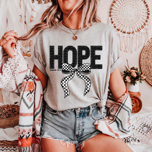 Hope Checkered Bow Romans 02762