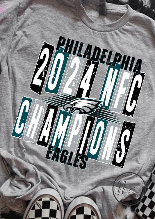 Philadelphia 2024 NFC Champions Eagles Blocked 03256