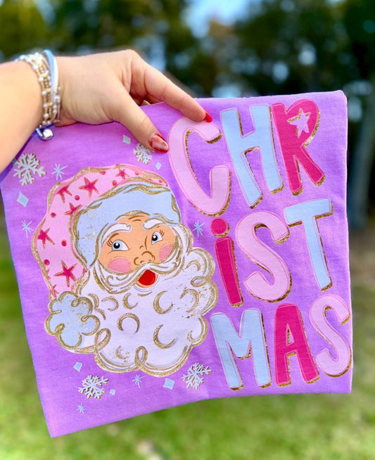 Christmas Pink + Blue Santa 06764