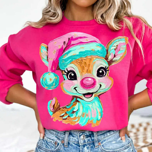 Bright Faux Paint Reindeer 06759