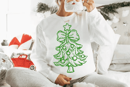 Green Christmas Tree Outline 06987