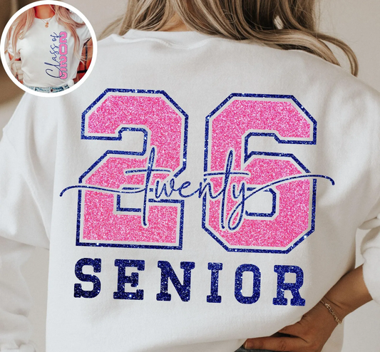 Faux Pink Glitter Senior 2026 (BACK ONLY) 01415