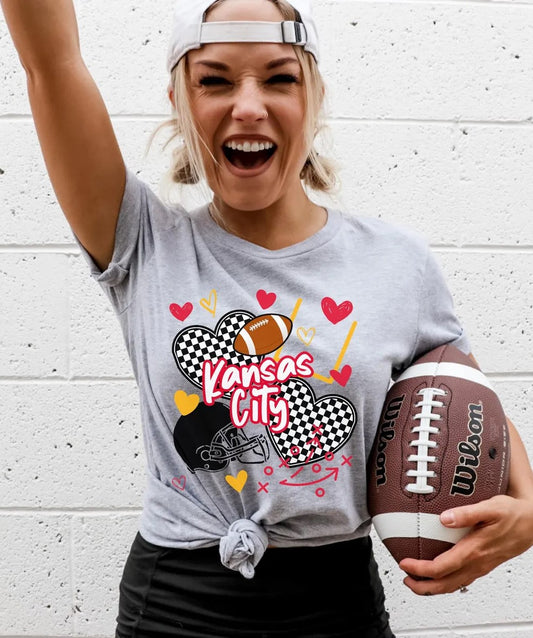 KC Chiefs Doodle Heart Collage 01396