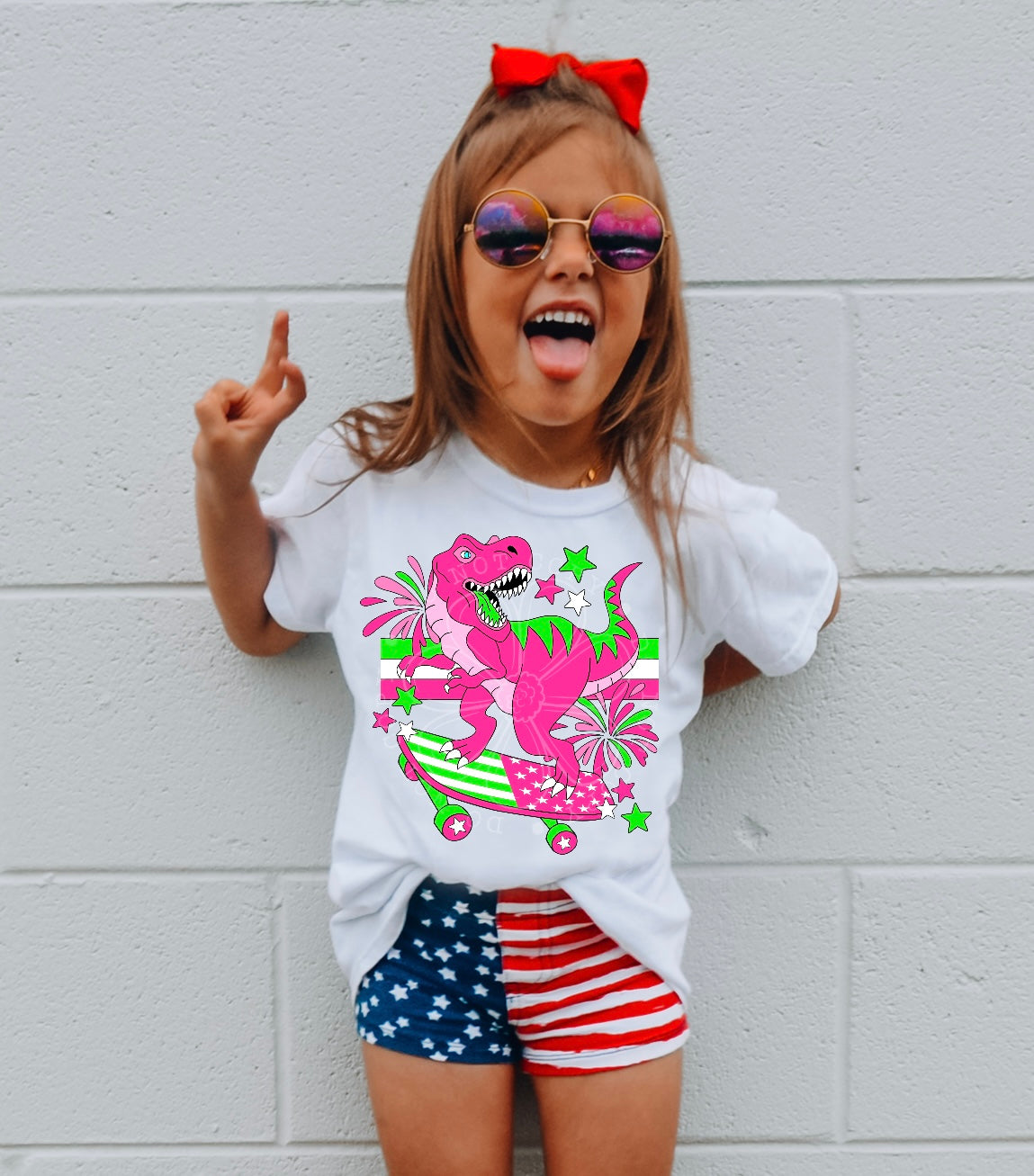 Pink and Green Dino Skateboard 02161