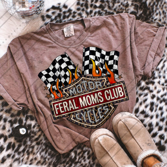 Feral Moms Club Flames Checkered Flags 08541