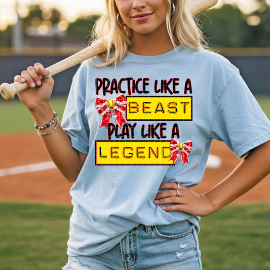 Practice Like a Beast Play Like a Legend Softball 08145