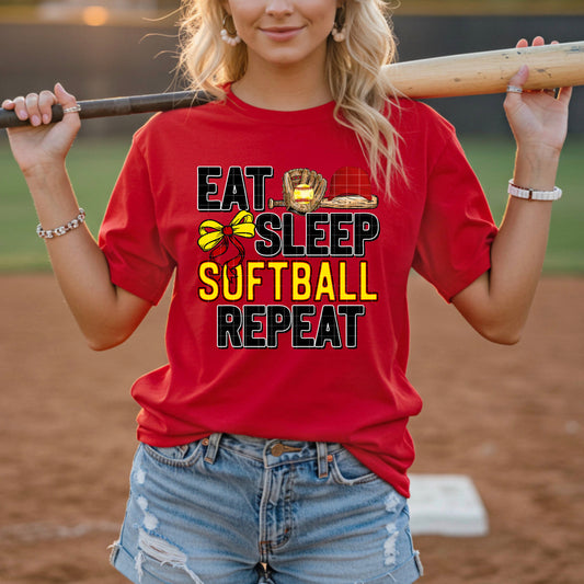 Eat Sleep Softball Repeat 08148