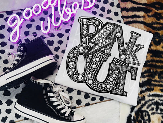 Pink Out Faux Embroidery Rhinestones 04893