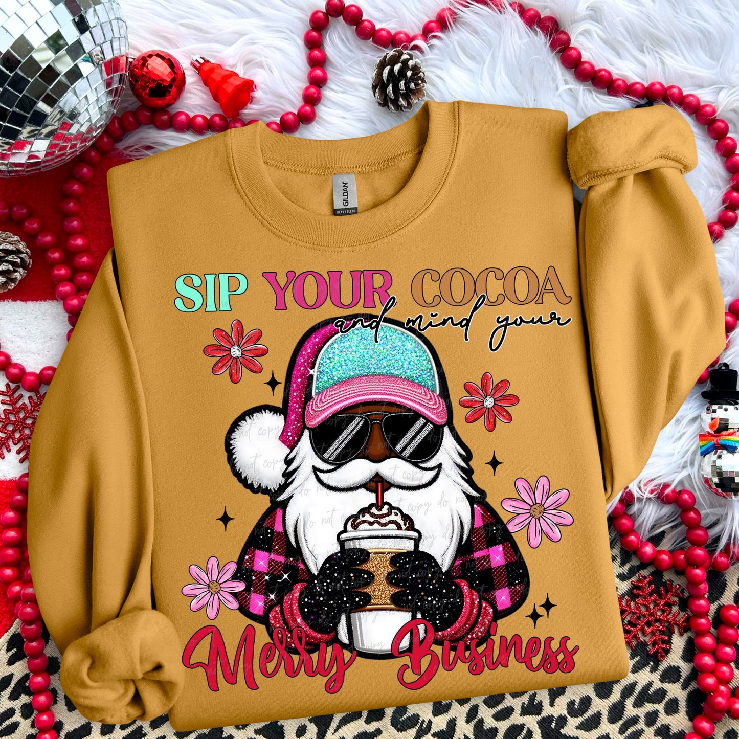 Sip Your Cocoa Mind Your Merry Business Dark Skin 00205