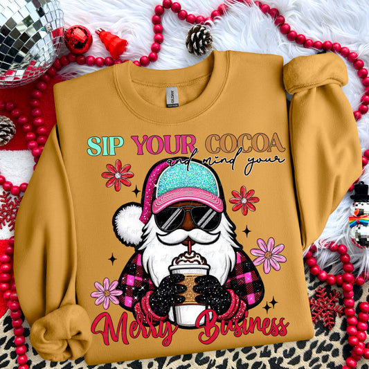 Sip Your Cocoa Mind Your Merry Business Dark Skin 00205