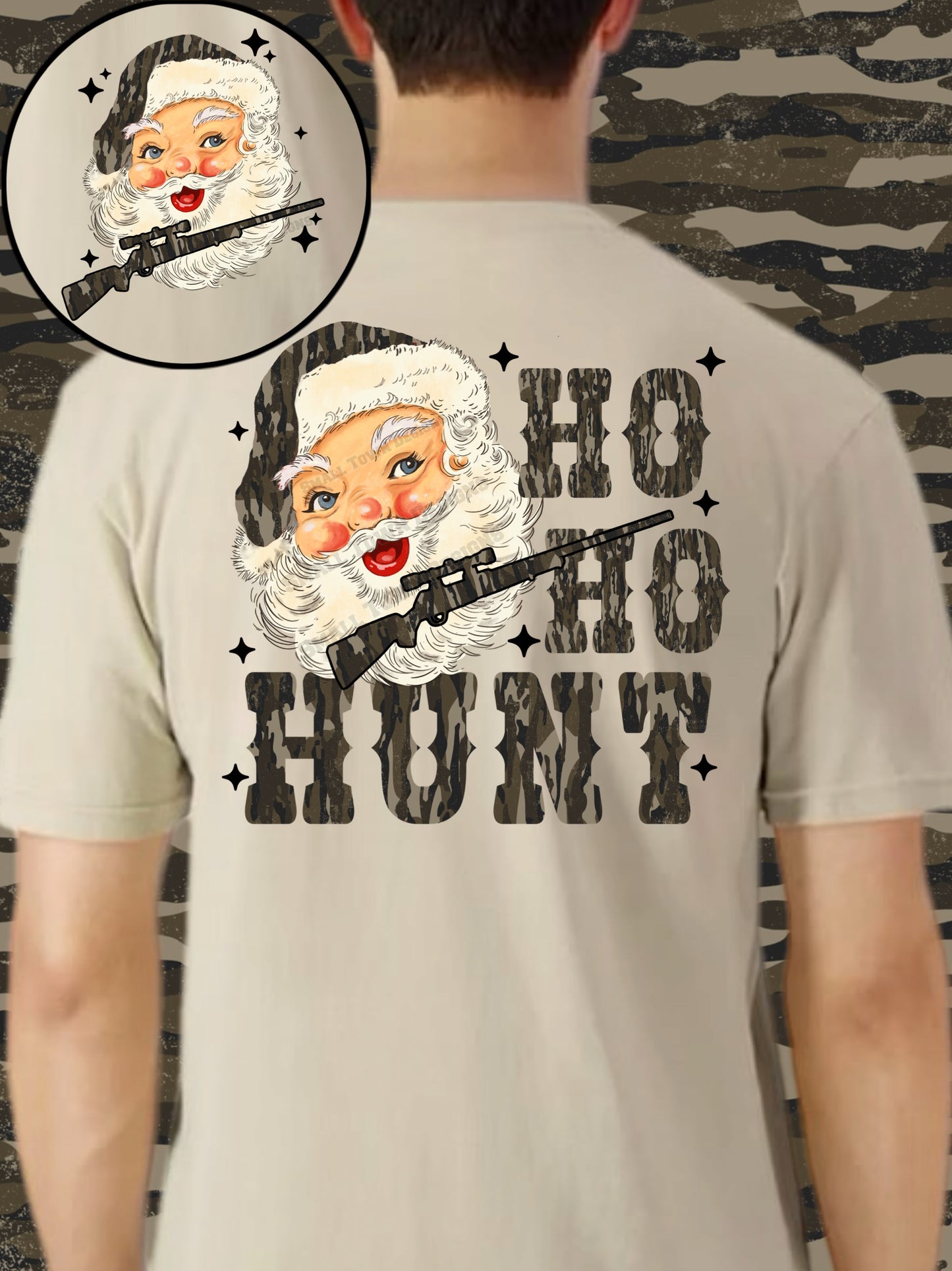Camo Ho Ho Hunt Santa (BACK ONLY) 00294