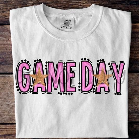 Game Day Pink Gold Glitter Star 02876