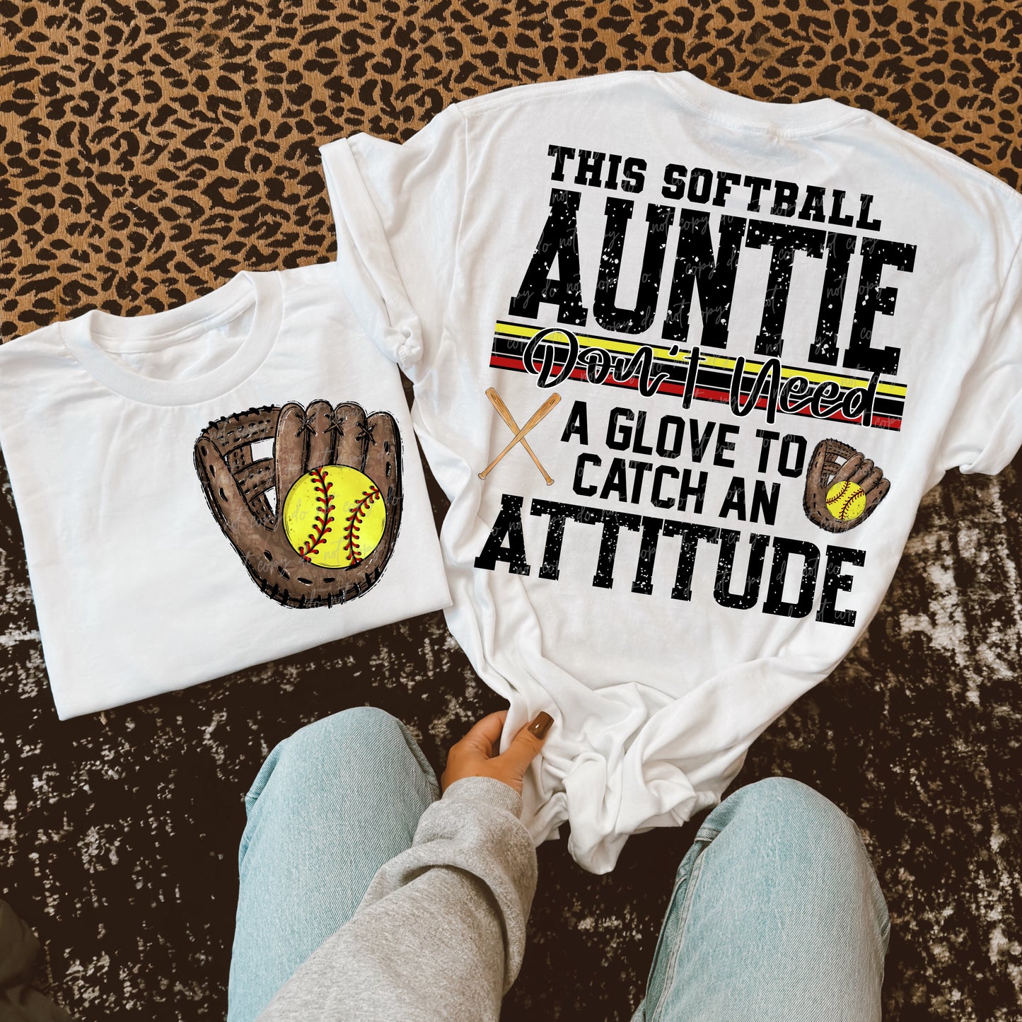 Softball/Baseball Mama + More Don't Need A Glove to Catch Attitude (Choose Yours) 07862