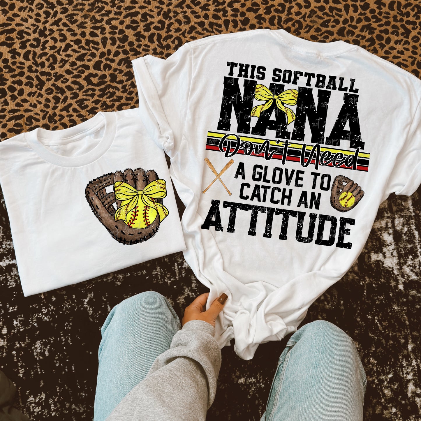 Softball/Baseball Mama + More Don't Need A Glove to Catch Attitude (Choose Yours) 07862