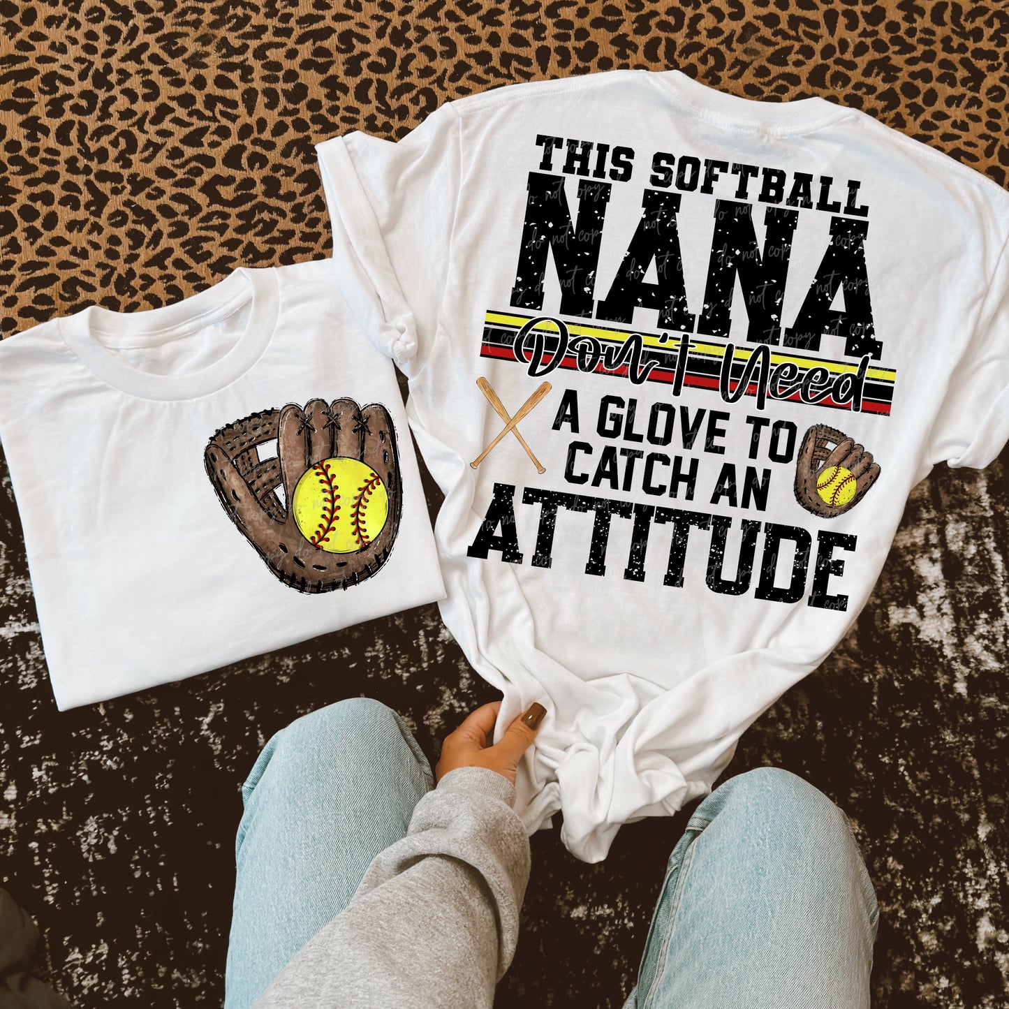 Softball/Baseball Mama + More Don't Need A Glove to Catch Attitude (Choose Yours) 07862