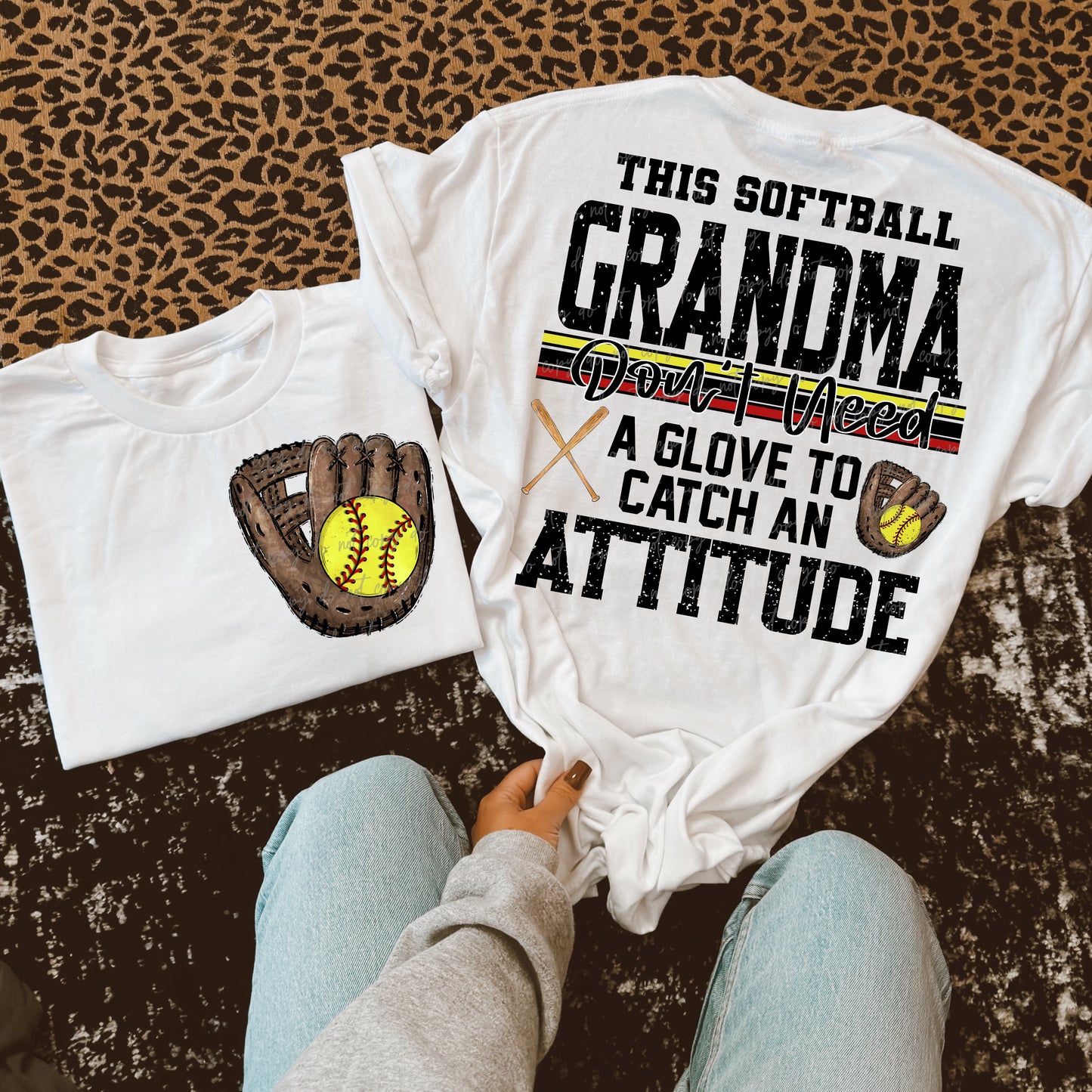 Softball/Baseball Mama + More Don't Need A Glove to Catch Attitude (Choose Yours) 07862