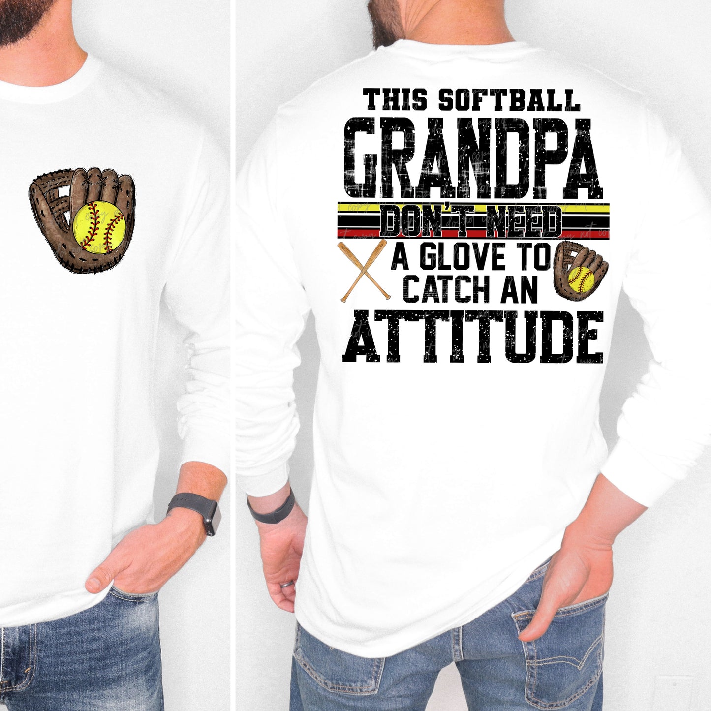 Softball/Baseball Mama + More Don't Need A Glove to Catch Attitude (Choose Yours) 07862