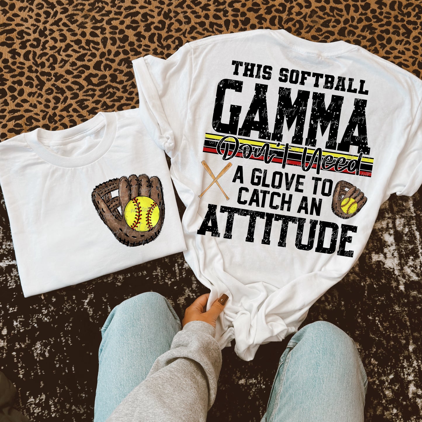 Softball/Baseball Mama + More Don't Need A Glove to Catch Attitude (Choose Yours) 07862