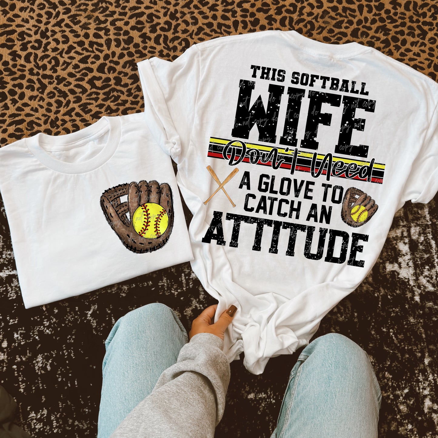 Softball/Baseball Mama + More Don't Need A Glove to Catch Attitude (Choose Yours) 07862