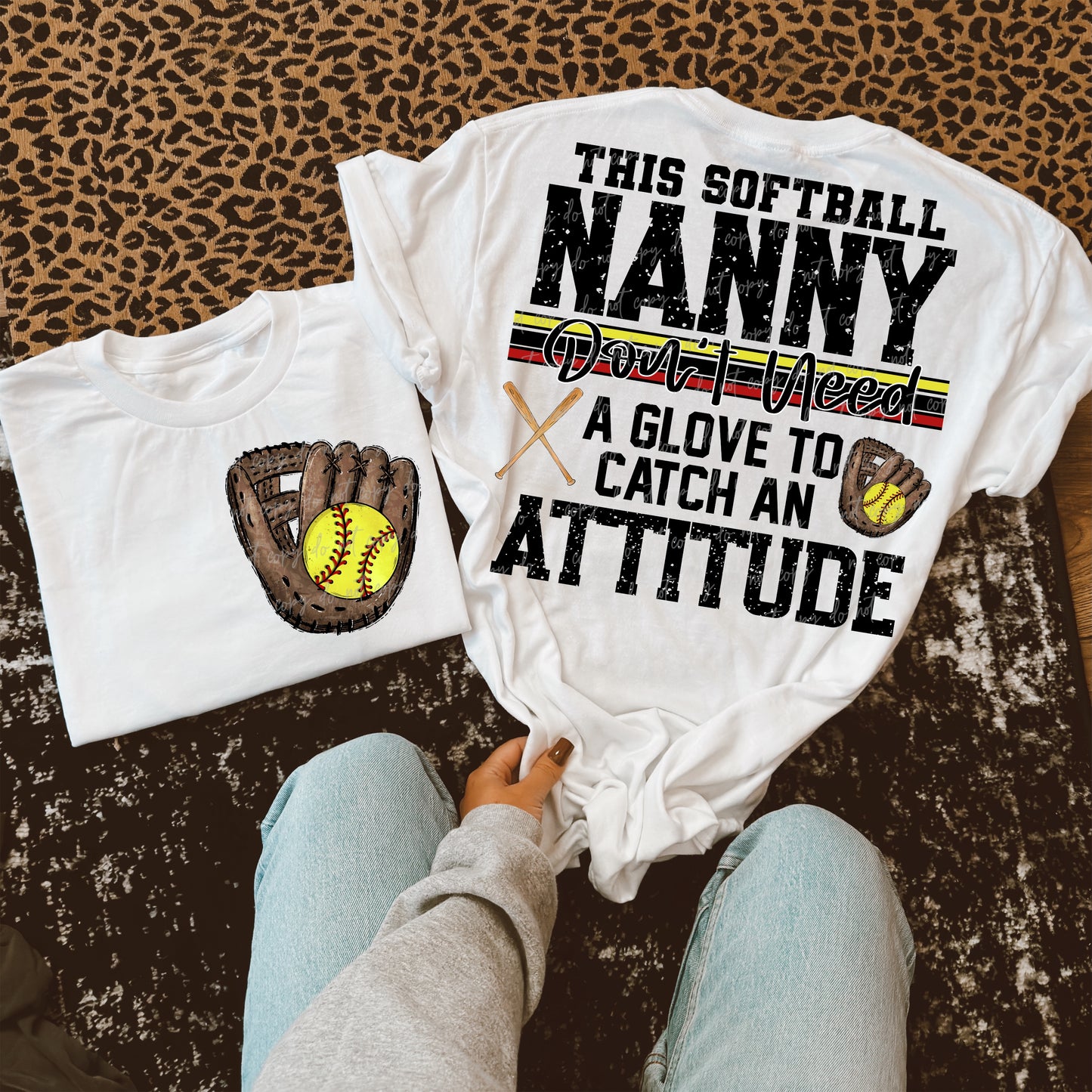 Softball/Baseball Mama + More Don't Need A Glove to Catch Attitude (Choose Yours) 07862