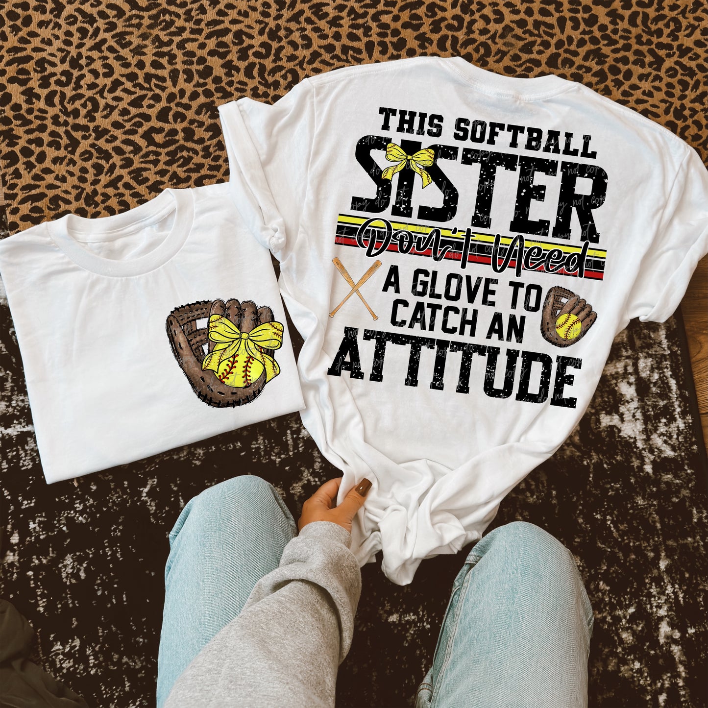 Softball/Baseball Mama + More Don't Need A Glove to Catch Attitude (Choose Yours) 07862