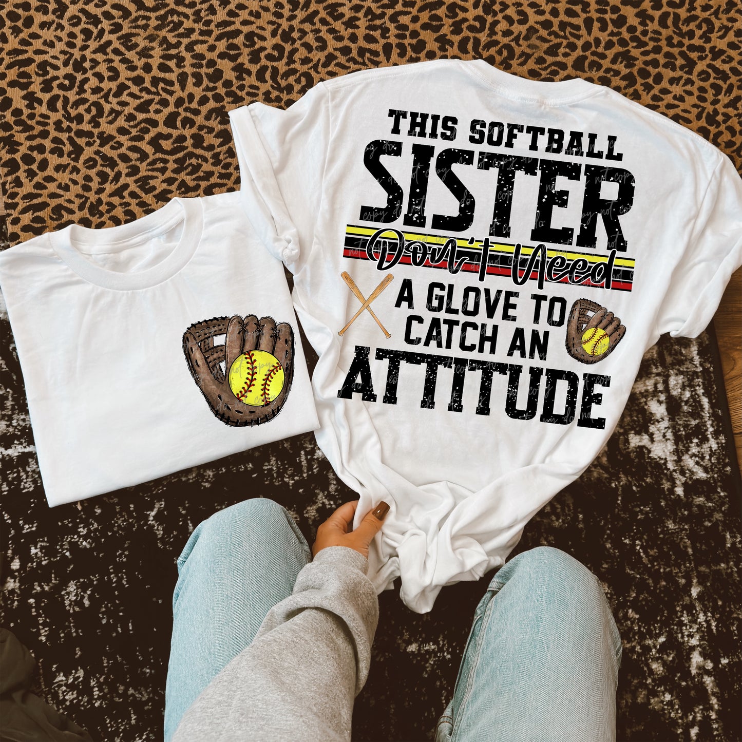 Softball/Baseball Mama + More Don't Need A Glove to Catch Attitude (Choose Yours) 07862
