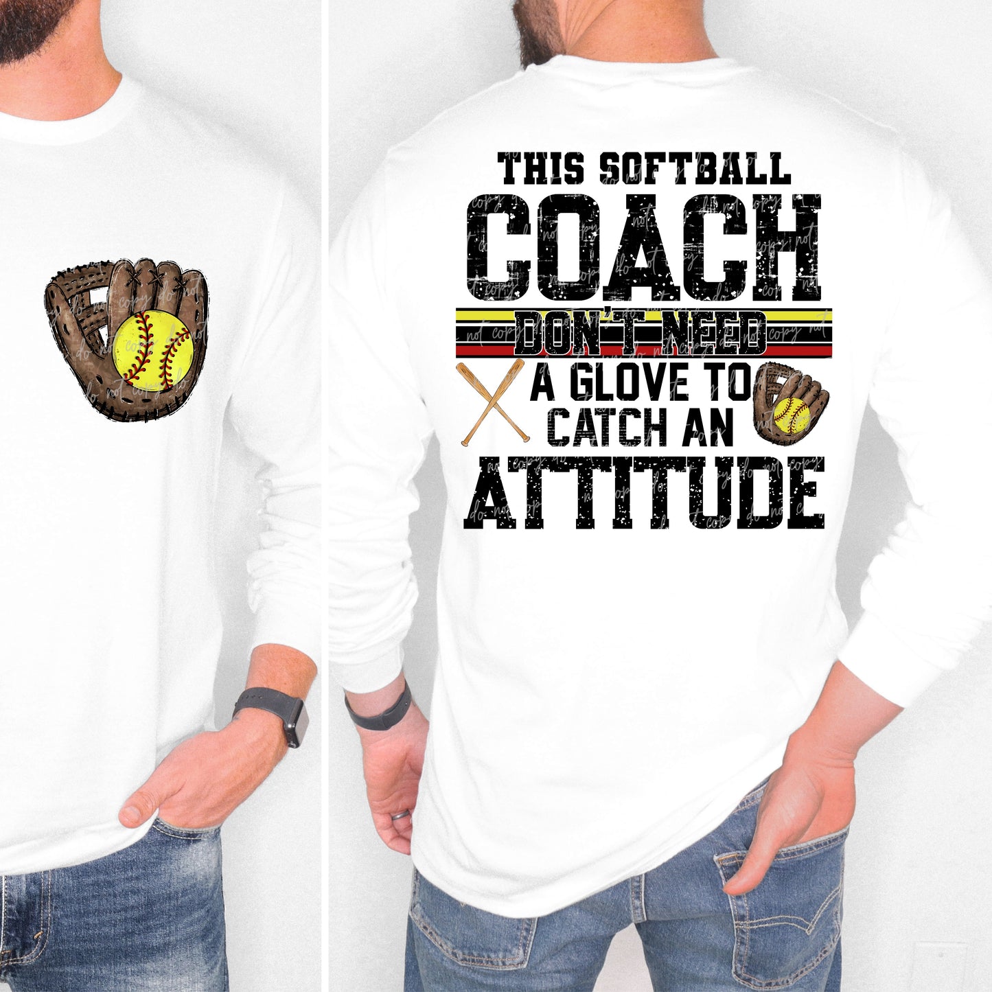 Softball/Baseball Mama + More Don't Need A Glove to Catch Attitude (Choose Yours) 07862