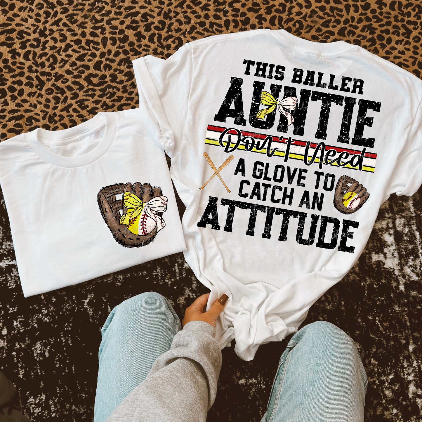 Softball/Baseball Mama + More Don't Need A Glove to Catch Attitude (Choose Yours) 07862