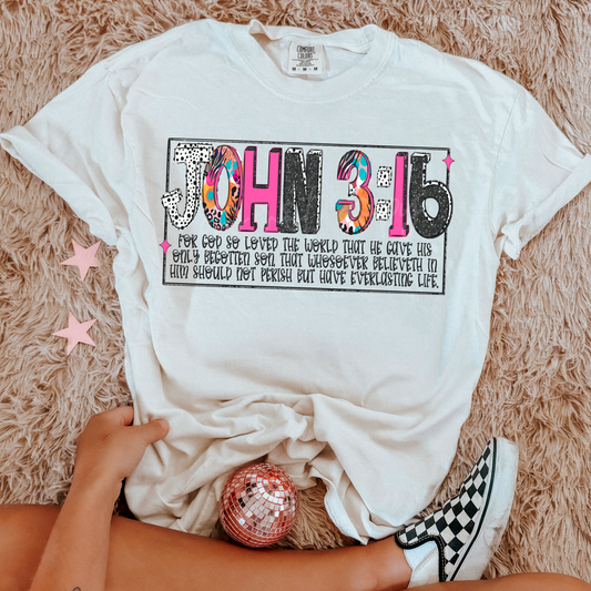 John 3:16 Bright Dotted Doodle 03883