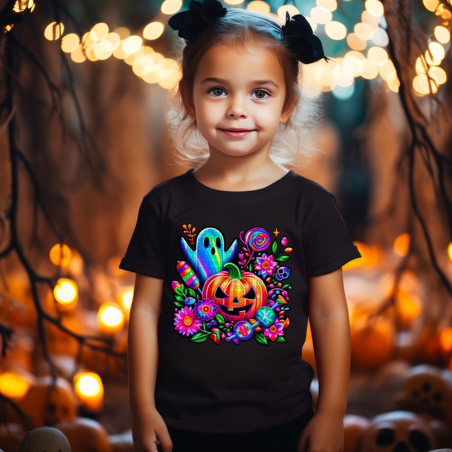 Rainbow Pumpkin Ghost Bright 04683