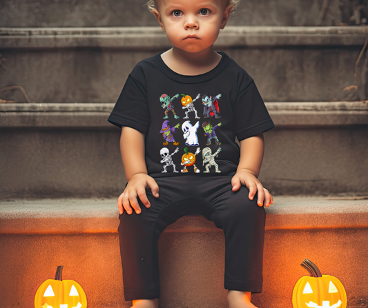 Halloween Skeletons Dabbing DTF Transfer 06048