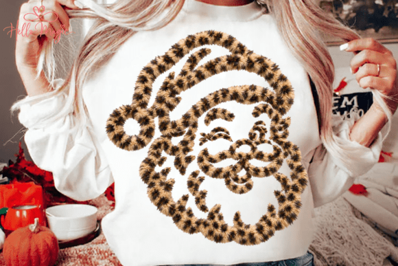 Faux Leopard Santa Outline 09316
