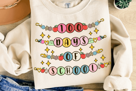 100 Days Of School Bracelet DTF Transfer 03726