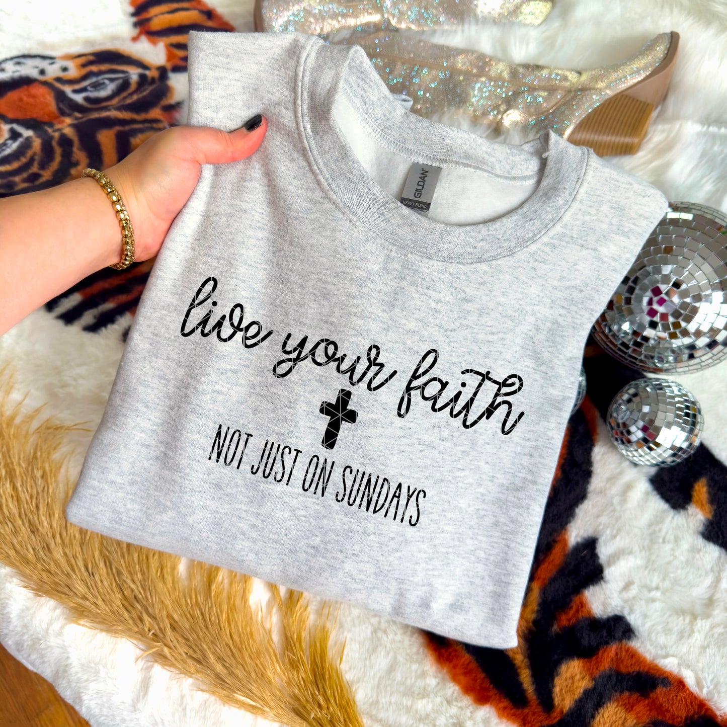 Live Your Faith Not Just on Sunday Black 00101