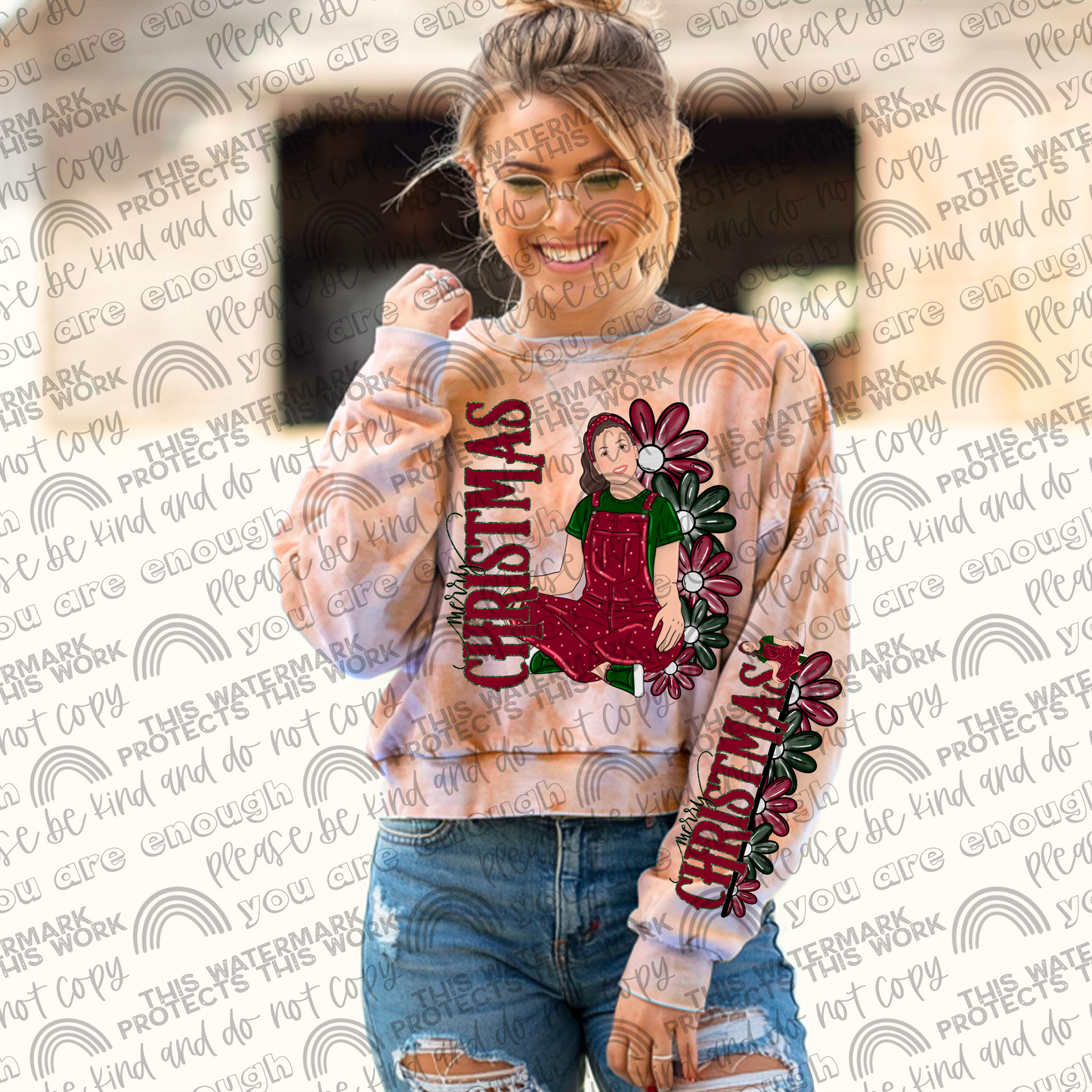 Merry Christmas Floral Characters (SLEEVES SOLD SEPARATELY) (Choose Yours) 06830
