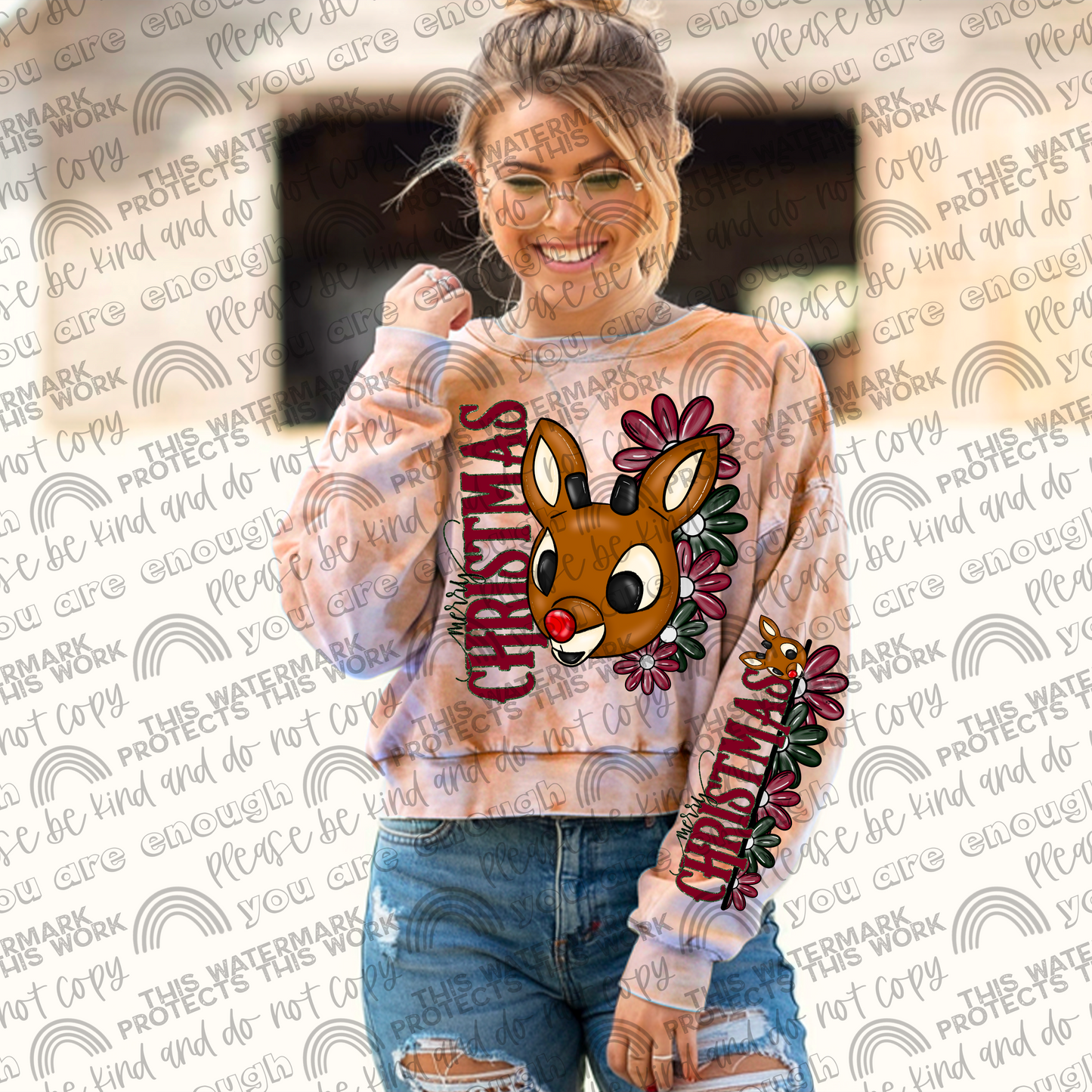 Merry Christmas Floral Characters (SLEEVES SOLD SEPARATELY) (Choose Yours) 06830