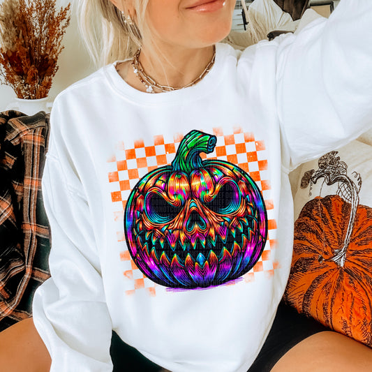 Rainbow Pumpkin Checkered 04689