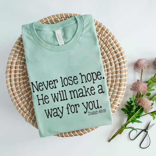 Never Lose Hope He Will Make a Way Black 02753