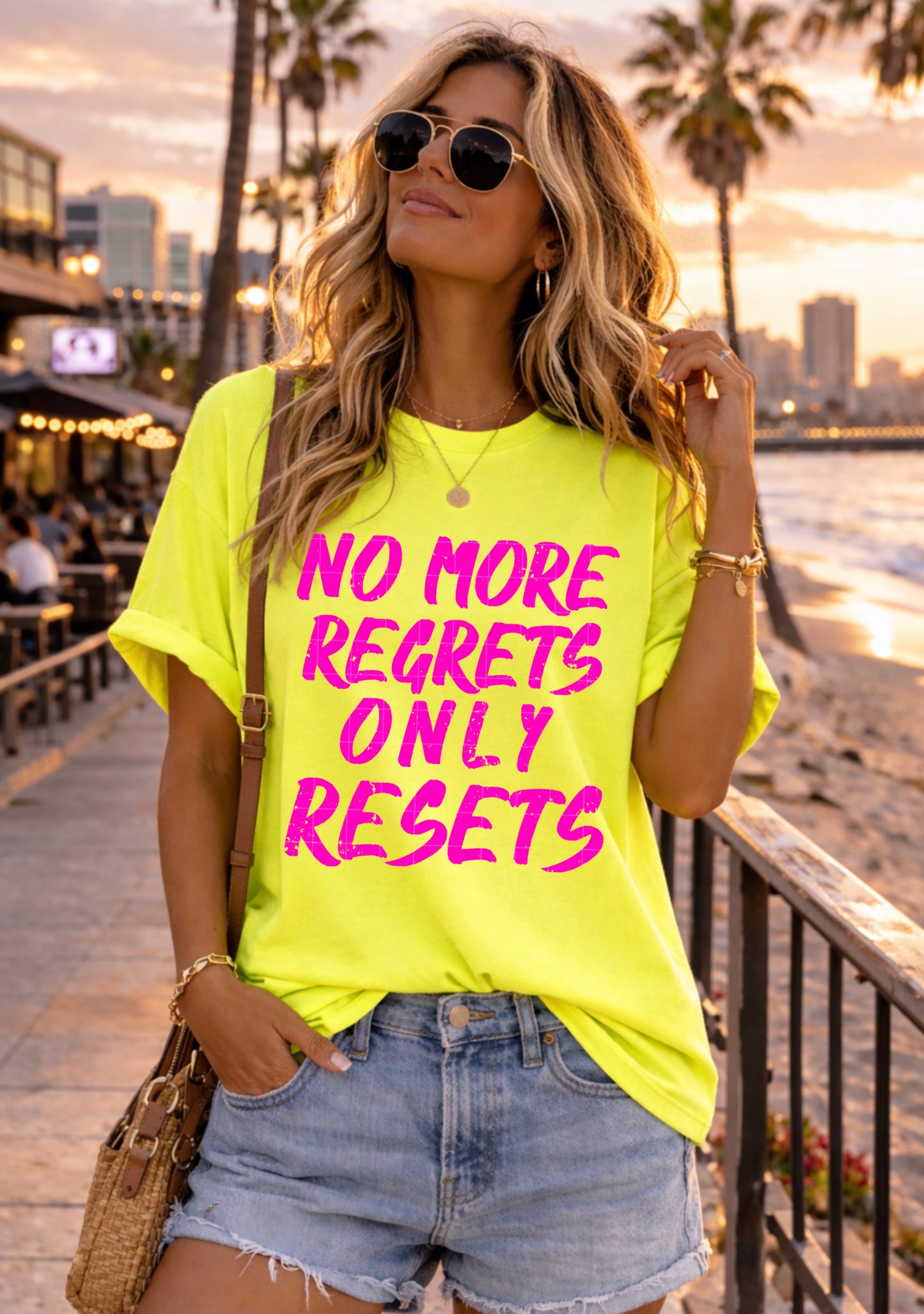 No More Regrets Only Resets Pink 08339