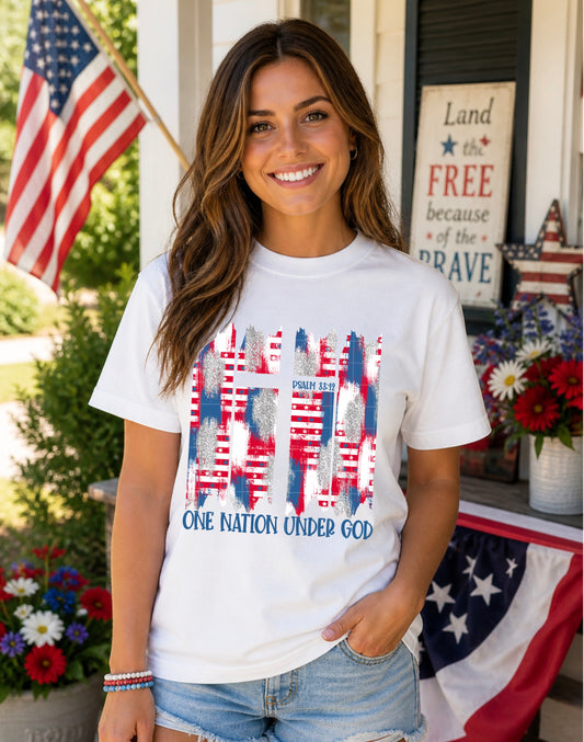 One Nation Under God Cross Brushstroke 08337