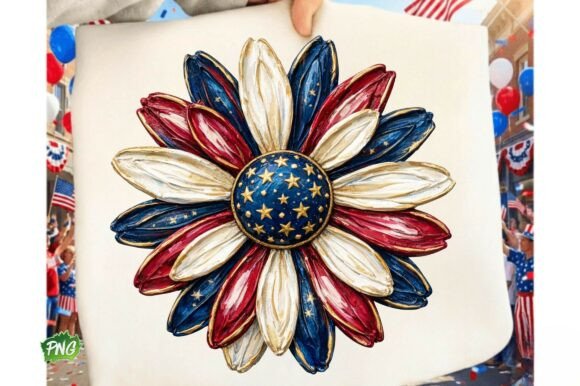 Patriotic Daisy Faux Paint 08396