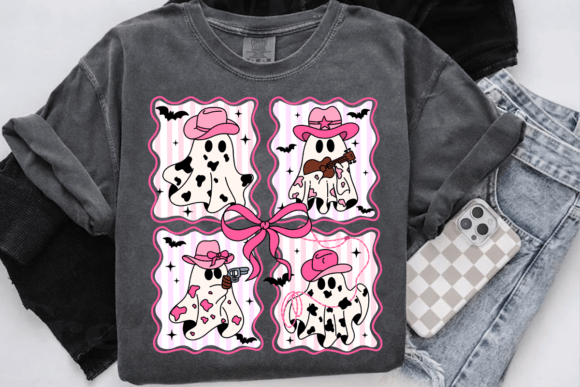 Preppy Pink Western Ghost Stamp Coquette 01139