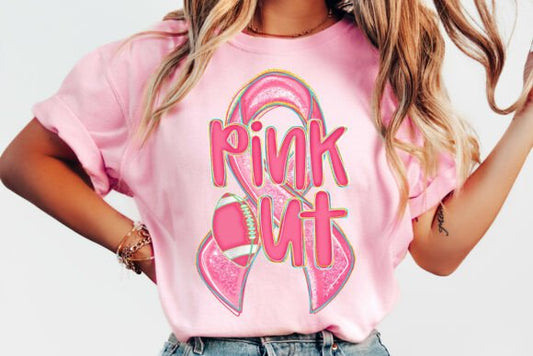 Pink Out Football Ribbon 01198