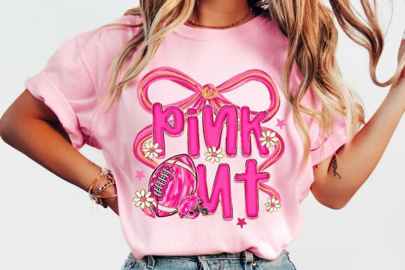 Pink Out Coquette Football 01195