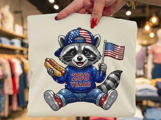 Patriotic Bling Raccoon 08103